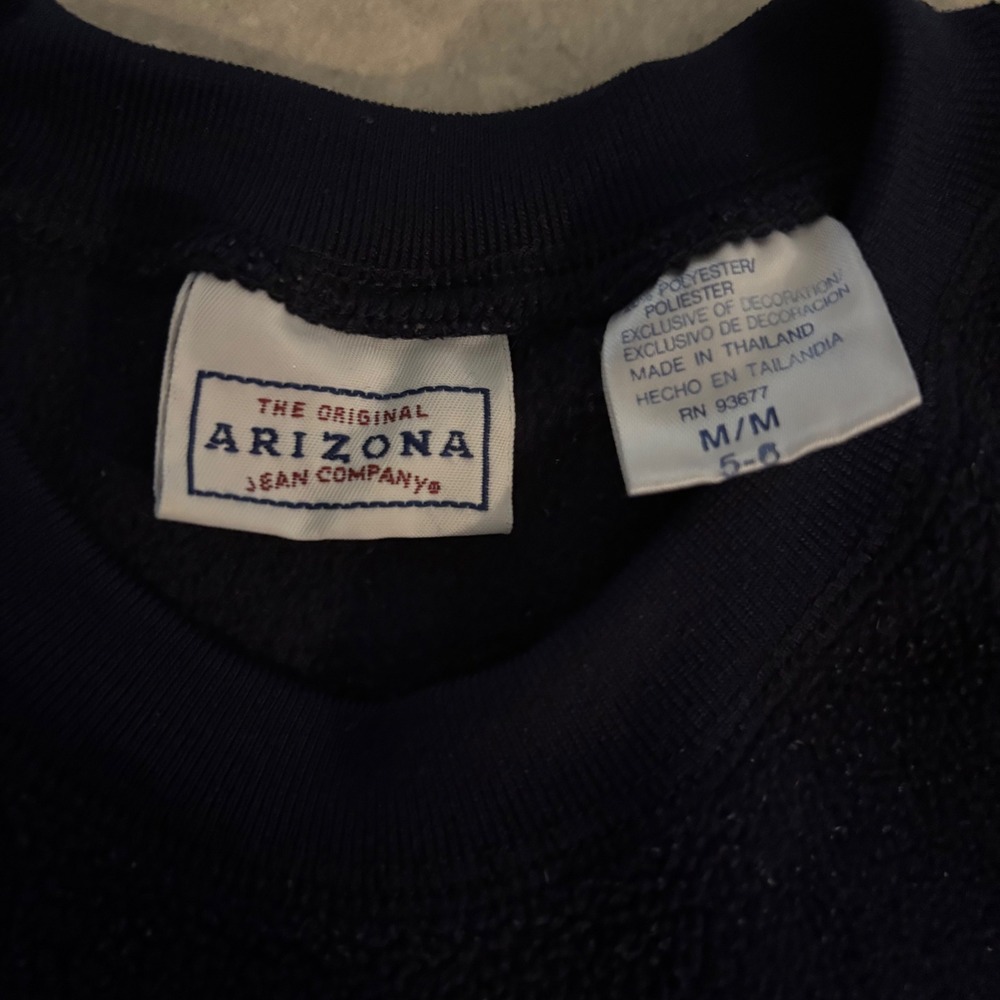 Arizona Jean Co. Navy Blue Fleece Pullover Sweatshirt Sweater (Youth Medium 5/6) - Picture 5 of 5